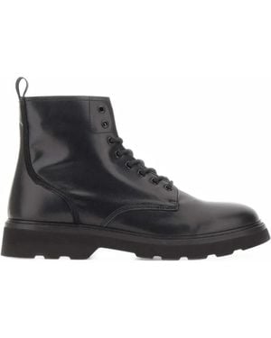 Woolrich Lace-Up Leather Boots - Black