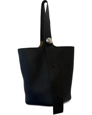 Loewe Bolso shopper Pebble con botones - Negro