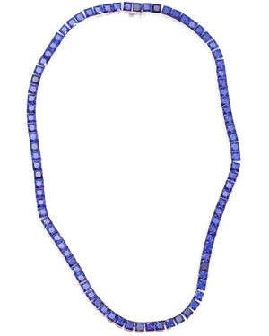 Izabel Display Square-Cut Zirconia Tennis Necklace - Blue