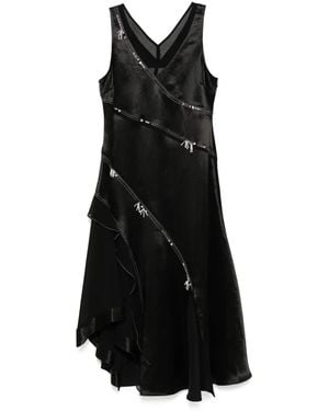 3.1 Phillip Lim Embellished Asymmetric Satin Midi Dress - Black