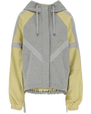The Attico Hooded Oversized Cotton Bomber Jacket - Gray