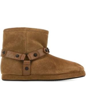Balenciaga Suede Studded Alaska Soft Boots - Brown