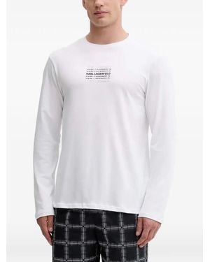KARL LAGERFELD Plaid Pyjamas Set - White