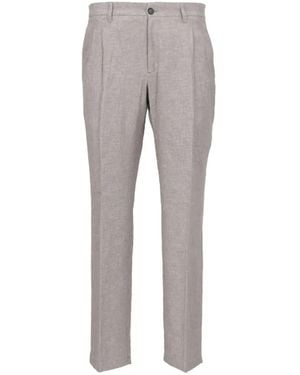 Isaia Pleated Tailored Pants - Gray