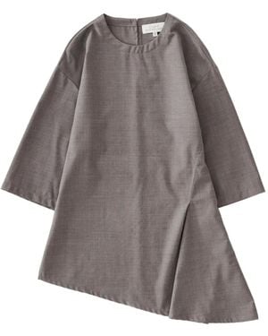 Studio Nicholson Asymmetric Pleat Vichy Top - Grey