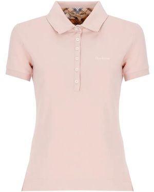 Barbour Buttoned Polo Top - Pink