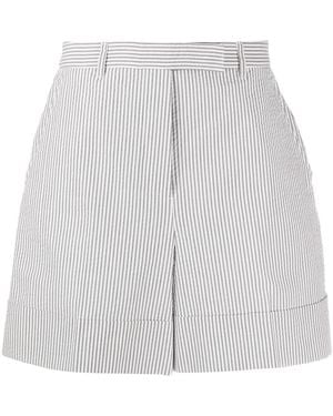 Thom Browne High-Waist Seersucker Shorts - White