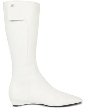 Courreges Logo-Detail Flat Boots - White