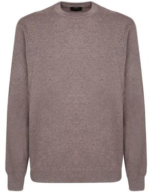 Dell'Oglio Crew-Neck Knitted Jumper - Brown