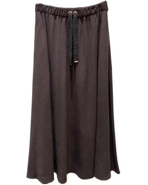 Herno Drawstring-Waist Maxi Skirt - Brown