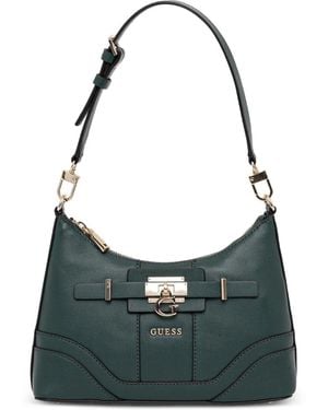 Guess Borsa A Spalla Con Placca Logo - Verde