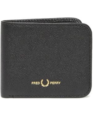 Fred Perry Scotchgrain Leather Wallet - Black
