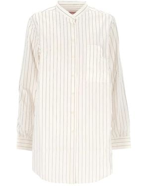 CUANTICO Striped Pocket Shirt - White
