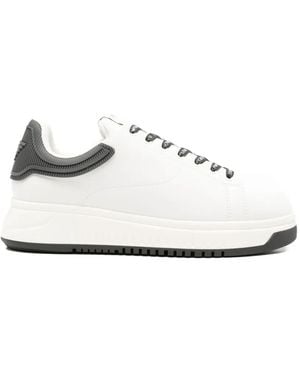 Emporio Armani Leather Trainers - White
