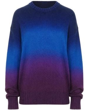 AMIYA Gradient-Effect Knitted Sweatshirt - Blue