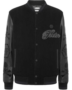 Philipp Plein スカル ボンバージャケット - ブラック