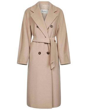 Max Mara Double-Breasted Belted Coat - Natural