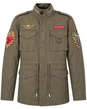 Philipp Plein Field Jacket Urban Jungle Patches - Green