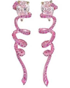 Anabela Chan Orecchini Ribbon Twirl - Rosa