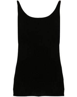 Amomento Boat-Neck Knitted Top - Black