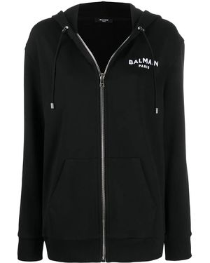 Balmain ロゴ ジップ パーカー - ブラック