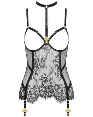 Scandale Corset Inspiration Divine Bordé De Dentelle - White
