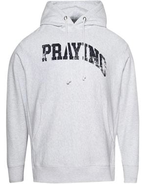 PRAYING College Sweatshirt - Gray