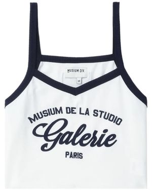 Musium Div. Logo-Embroidered Cropped Tank Top - White