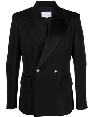 CASABLANCA Double-breasted Blazer With Peaked Lapels - Black
