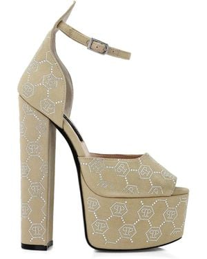 Philipp Plein Platform Monogram Sandals - White