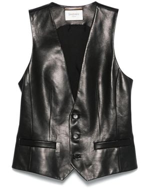 Saint Laurent Leather Waistcoat - Black