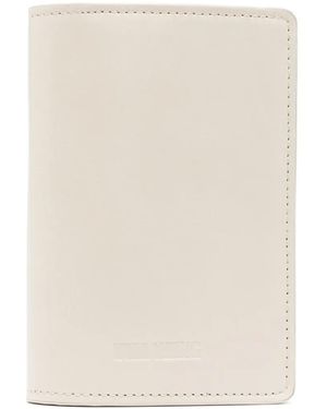 Uma Wang Logo-Debossed Leather Wallet - White