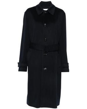 Lardini Abrigo Con Cinturón Y Botones - Negro