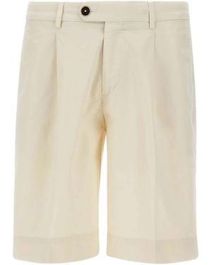 Devore Pleated Tailored Shorts - Natural