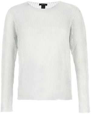 Avant Toi Ribbed Crew-Neck Sweater - White