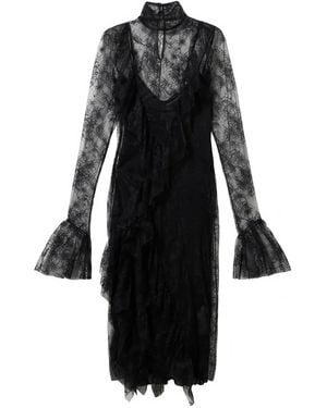 Blumarine Chantilly-Lace Midi Dress - Black