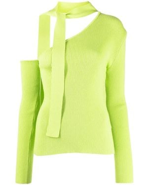 ANDERSSON BELL Conny Scar Neck Tight Knit Top - Yellow