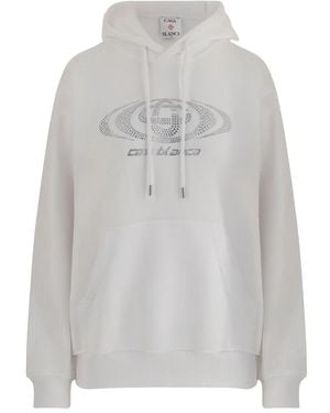 CASABLANCA Rhinestone-Embellished Hoodie - Gray