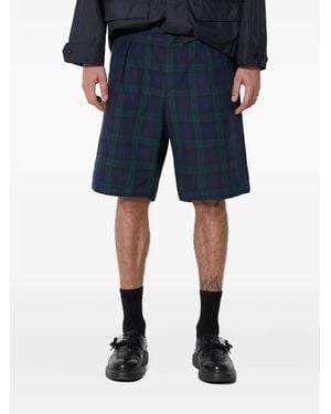 Engineered Garments Pleated Tartan Shorts - Blue