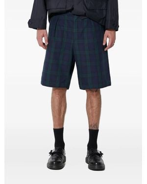 Engineered Garments Pleated Tartan Shorts - Blue