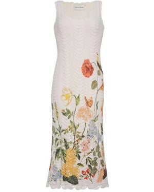 Cara Cara Orel Floral-print Crochet Dress - White