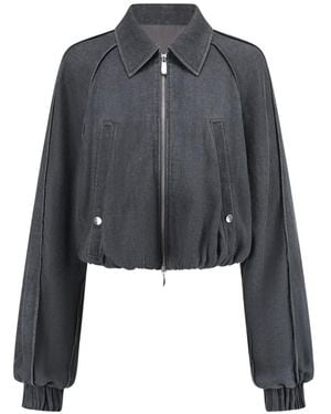 Oude Waag Washed Cocoon Cropped Jacket - Black