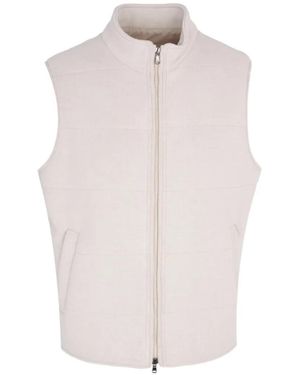 Barba Napoli Zip-Fastening Quilted Gilet - White