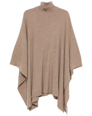 Max Mara ファンネルネック ポンチョ - ナチュラル