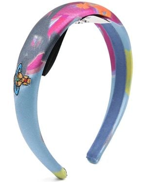【Vivienne Westwood】ボタニカル柄 レザーワッペン ヘアバンド レディース Vivienne Westwood ヘッドバンド、ヘアクリップ