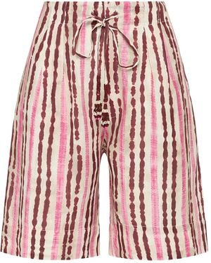 Maliparmi Striped Drawstring Shorts - Red