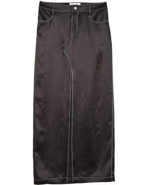 Fleur du Mal Silk Maxi Skirt - Black