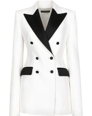 Dolce & Gabbana Double Breasted Two-Tone Blazer - Black