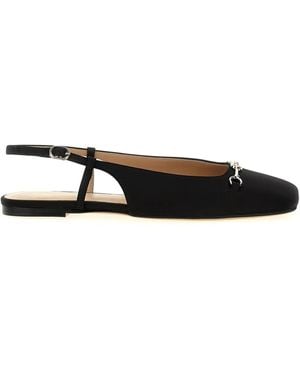 Twinset Satin Slingback Flat Court Shoes - Black