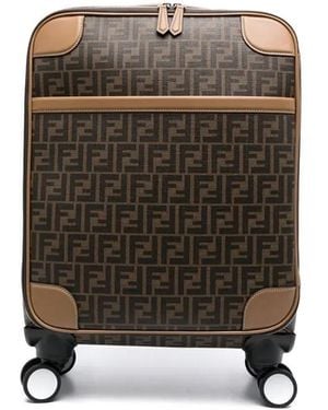 Fendi Valigia Con Stampa Ff - Marrone